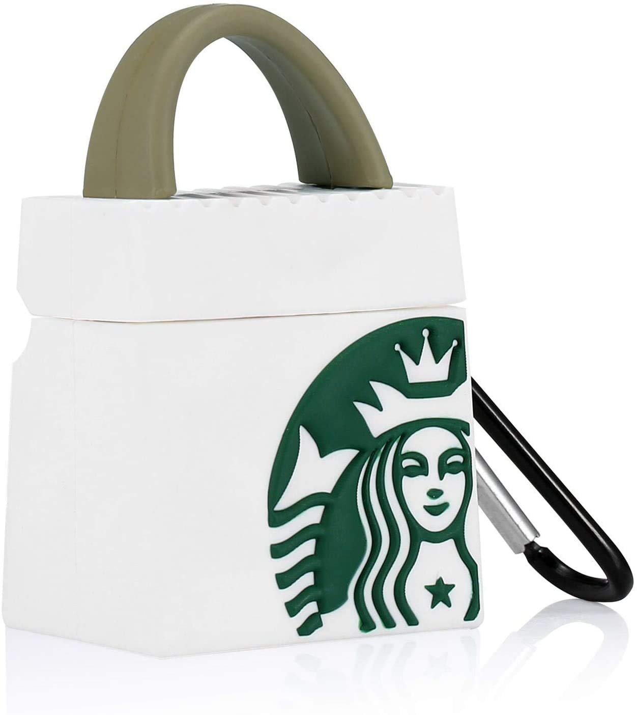 Starbucks Bag Airpods Case for Apple AirPods (1,2nd Gen) - With Metal Clip
