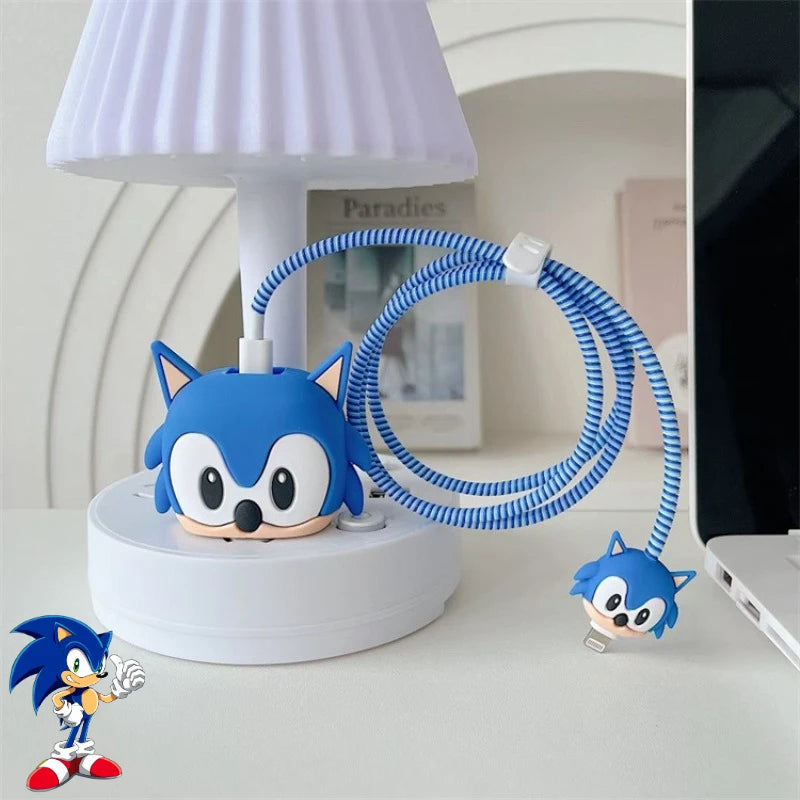 Iphone Charger Case Cover - Sonic the Hedgehog - 4 Piece Set (With Wire Protector)