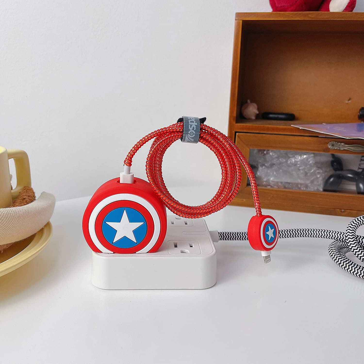 Iphone Charger Case Cover - Captain America Shield