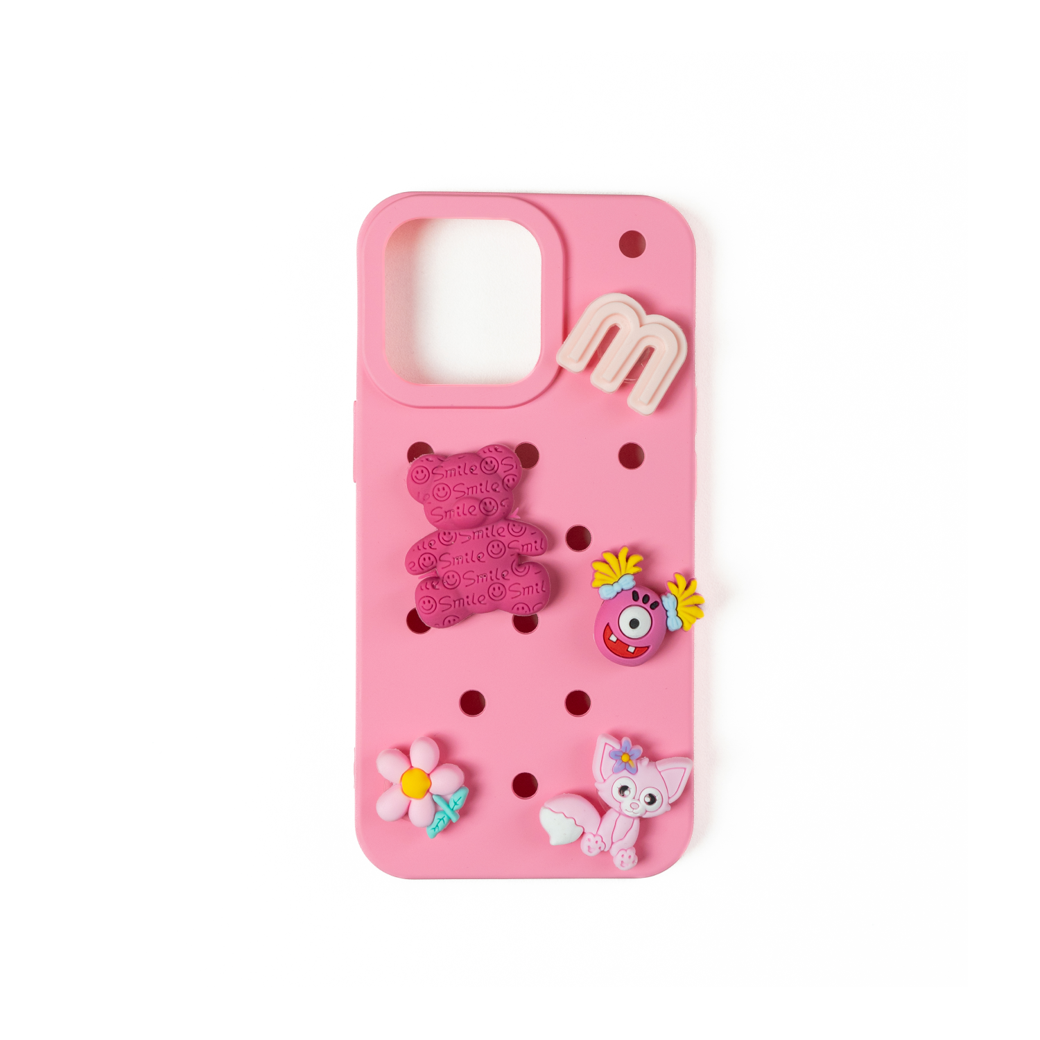 Fairy Tale - Silicone Iphone Case - Pink -  Includes 5 Detachable Charms