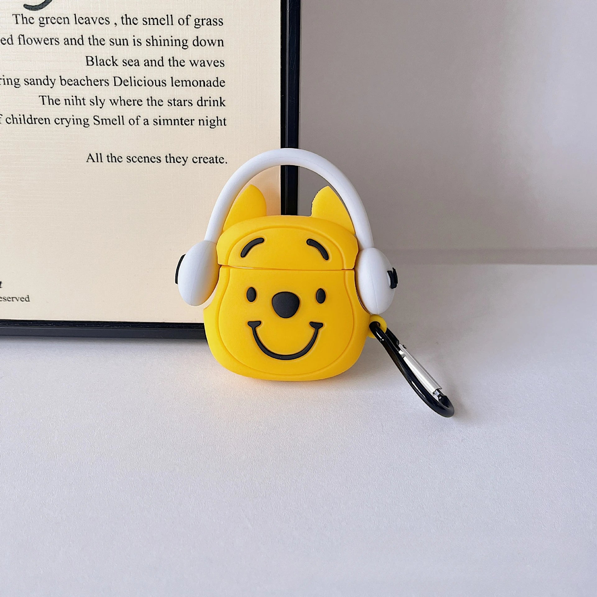 Pooh With Headphone  Cover  for Apple AirPods  -  Premium Silicone Case Cover