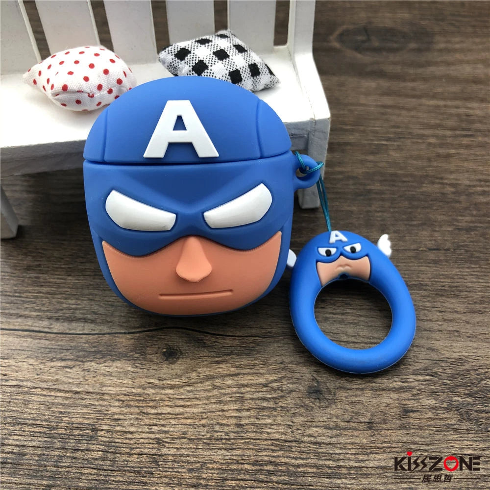 Captain America Case for AirPods - Premium Silicone Cover