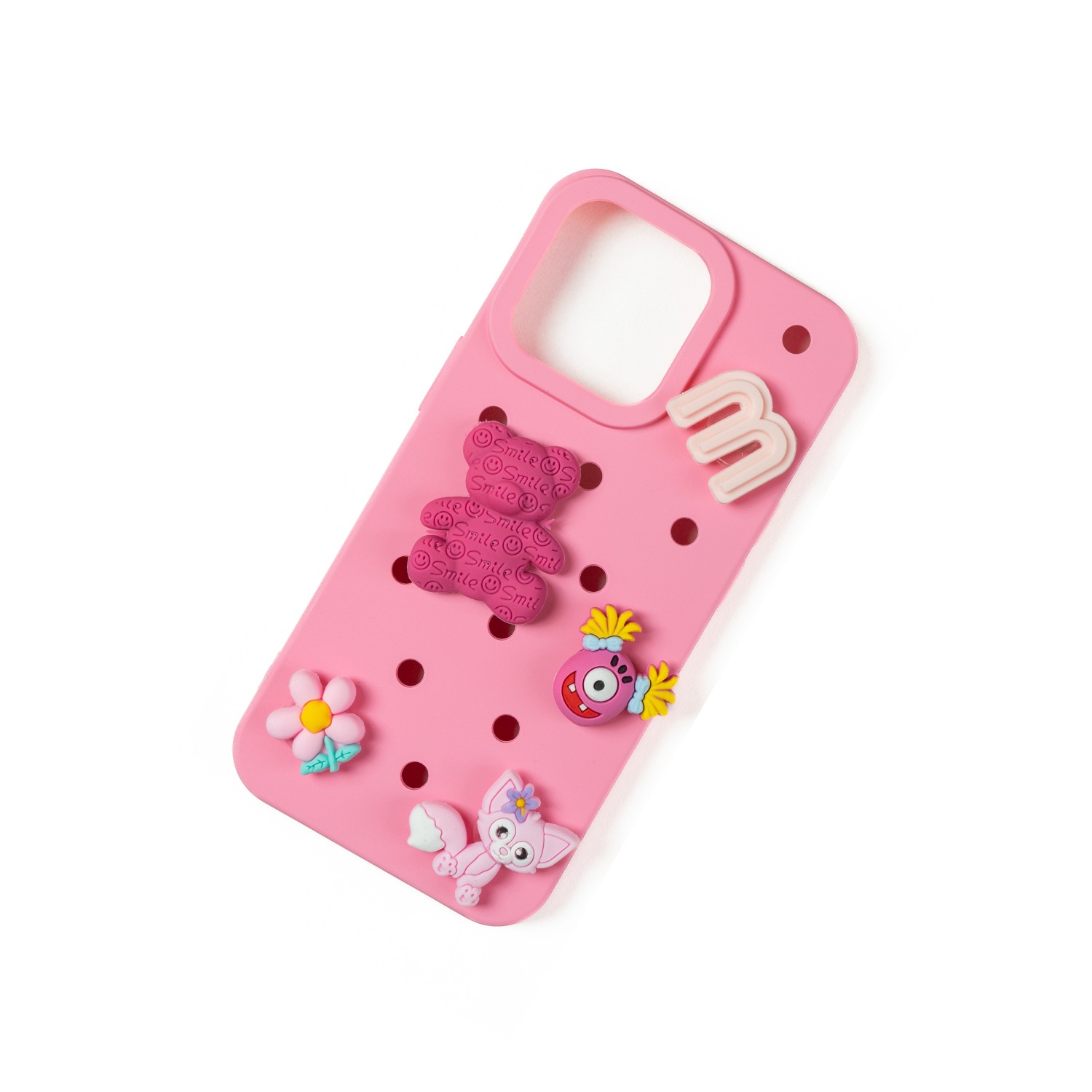 Fairy Tale - Silicone Iphone Case - Pink -  Includes 5 Detachable Charms