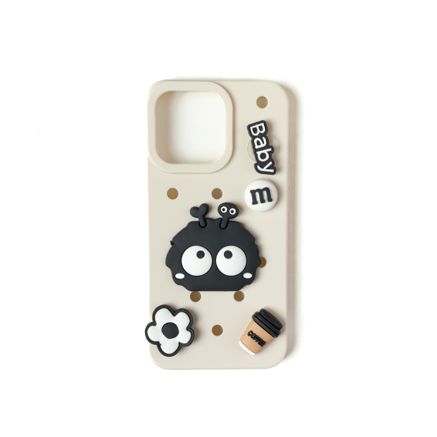 Fun Island - Silicone Iphone Case - Milky White -  Includes 5 Detachable Charms