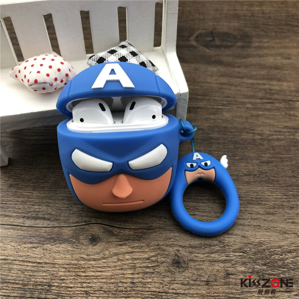 Captain America Case for AirPods - Premium Silicone Cover