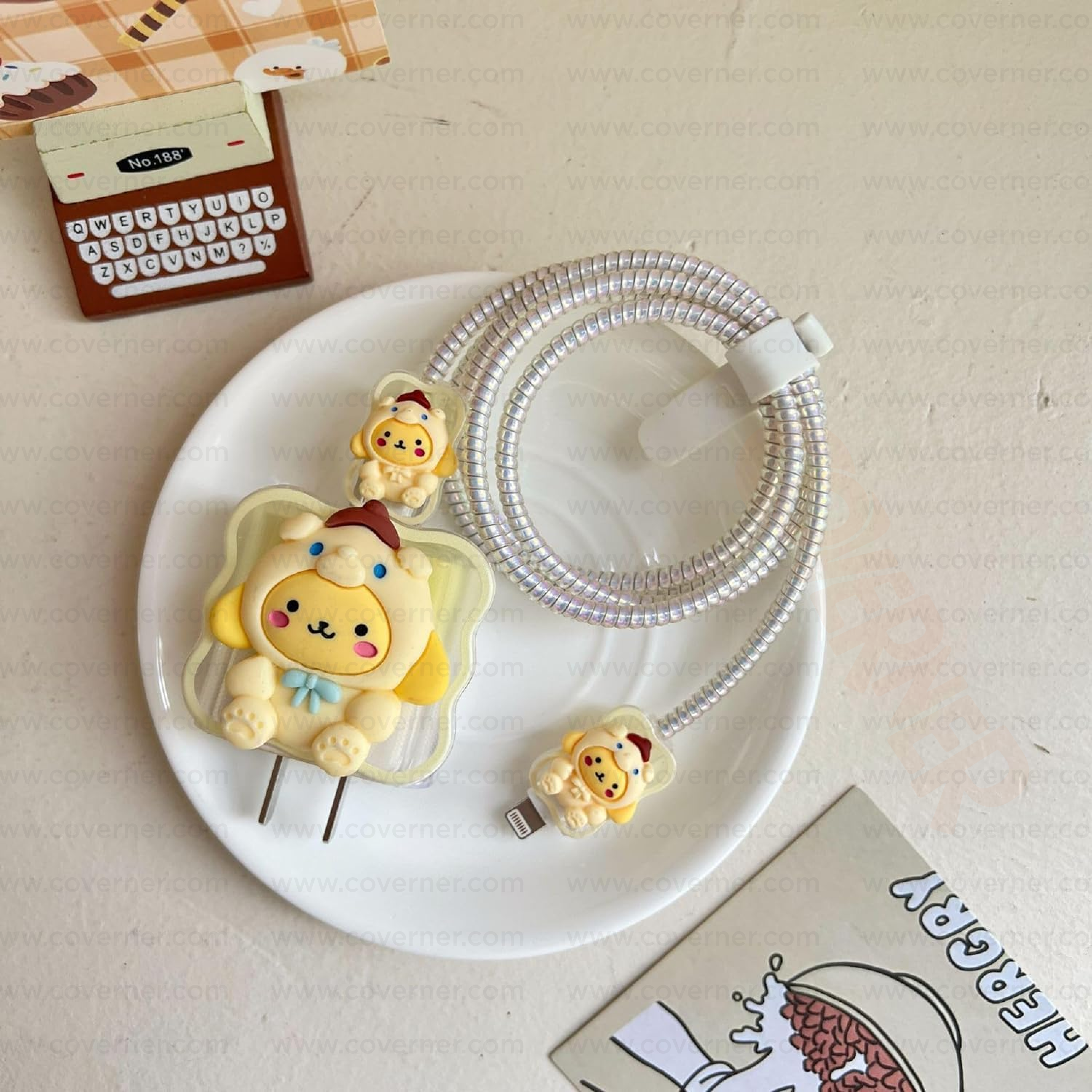Bella ButterPaw – Charger & Cable Protector Set | CharmPop Series by Coverner India