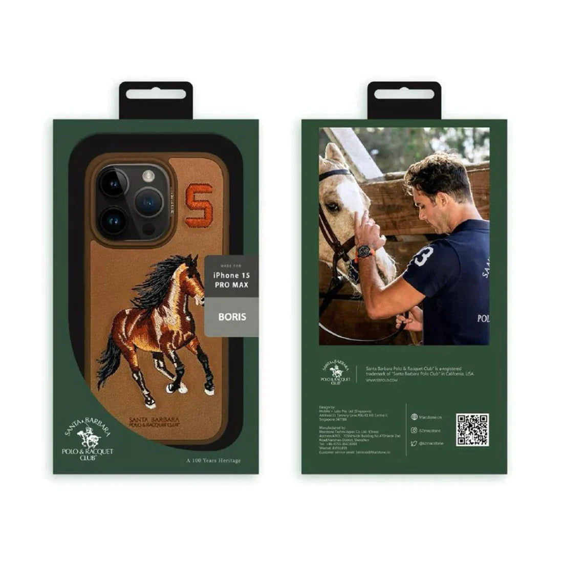 Santa Barbara Boris Series Embodied Horse Leather Case for iPhone 15 Series