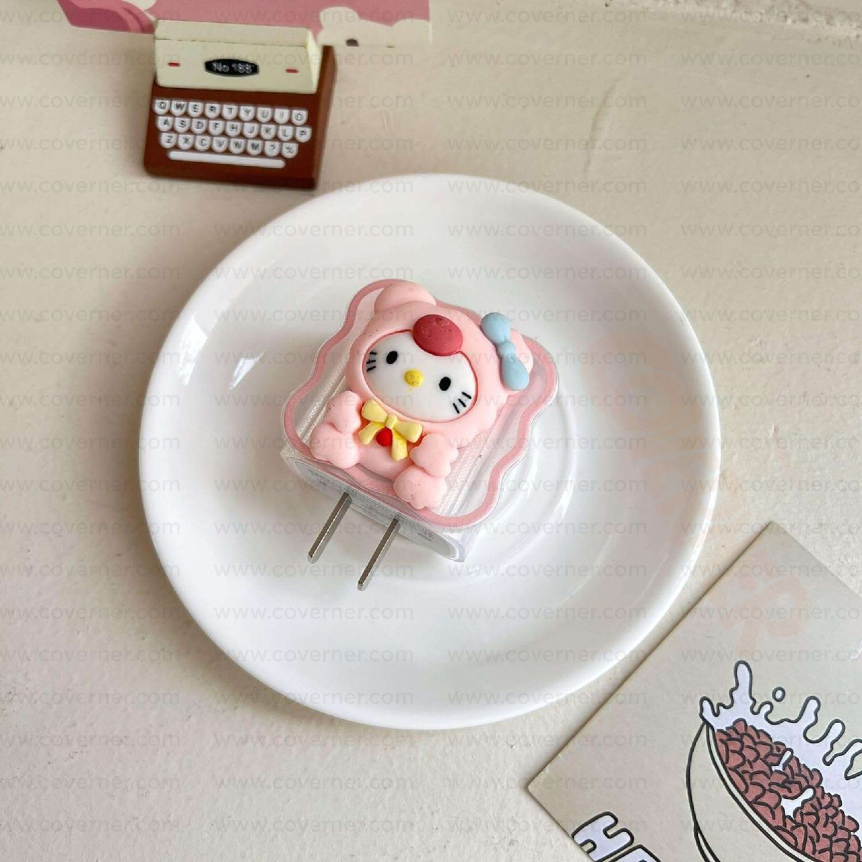 Pawsy in Pink – Charger & Cable Protector Set | CharmPop Series by Coverner India