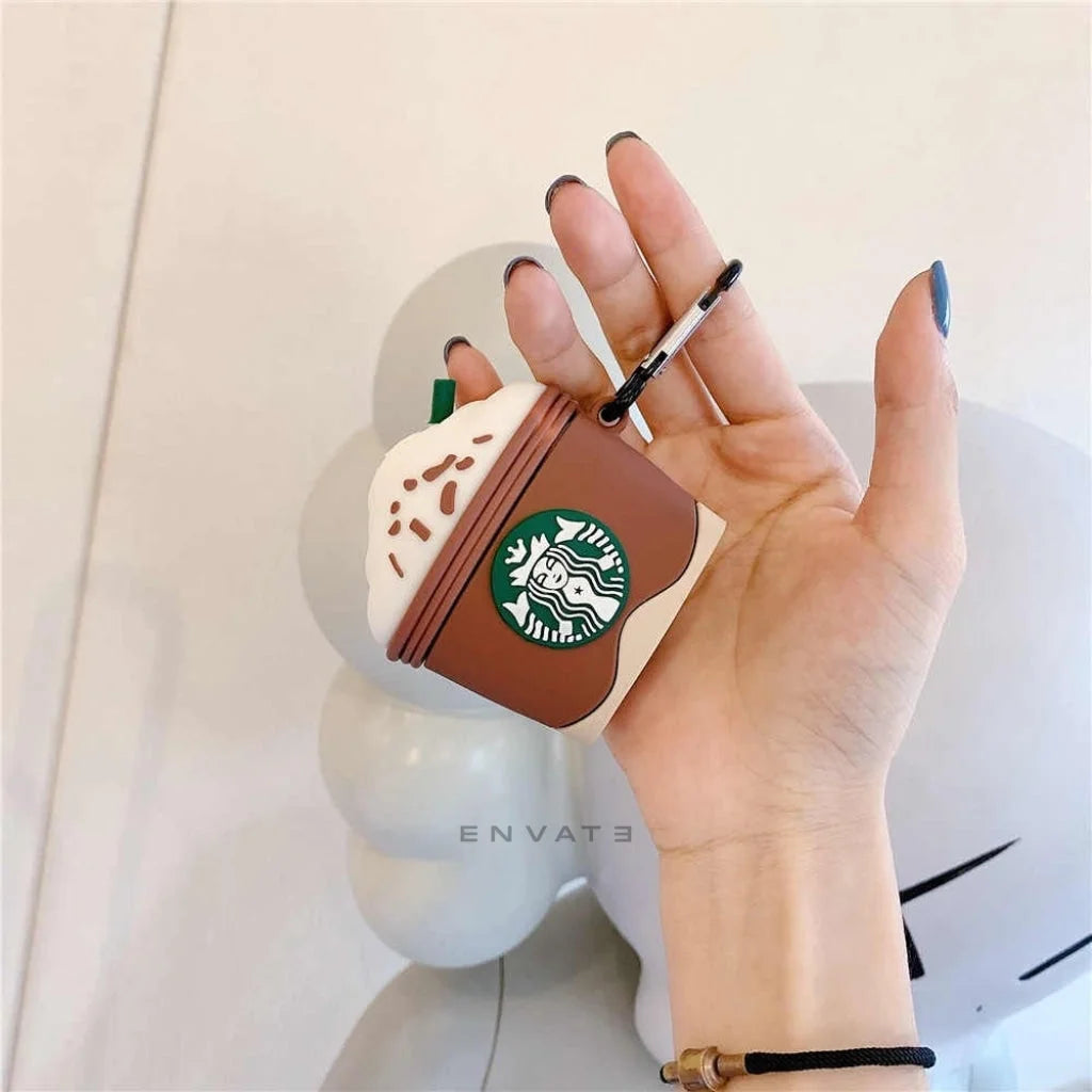 Starbucks Brown  Frappuccino  Airpods Cover  for Apple AirPods -  Premium Silicone Case Cover