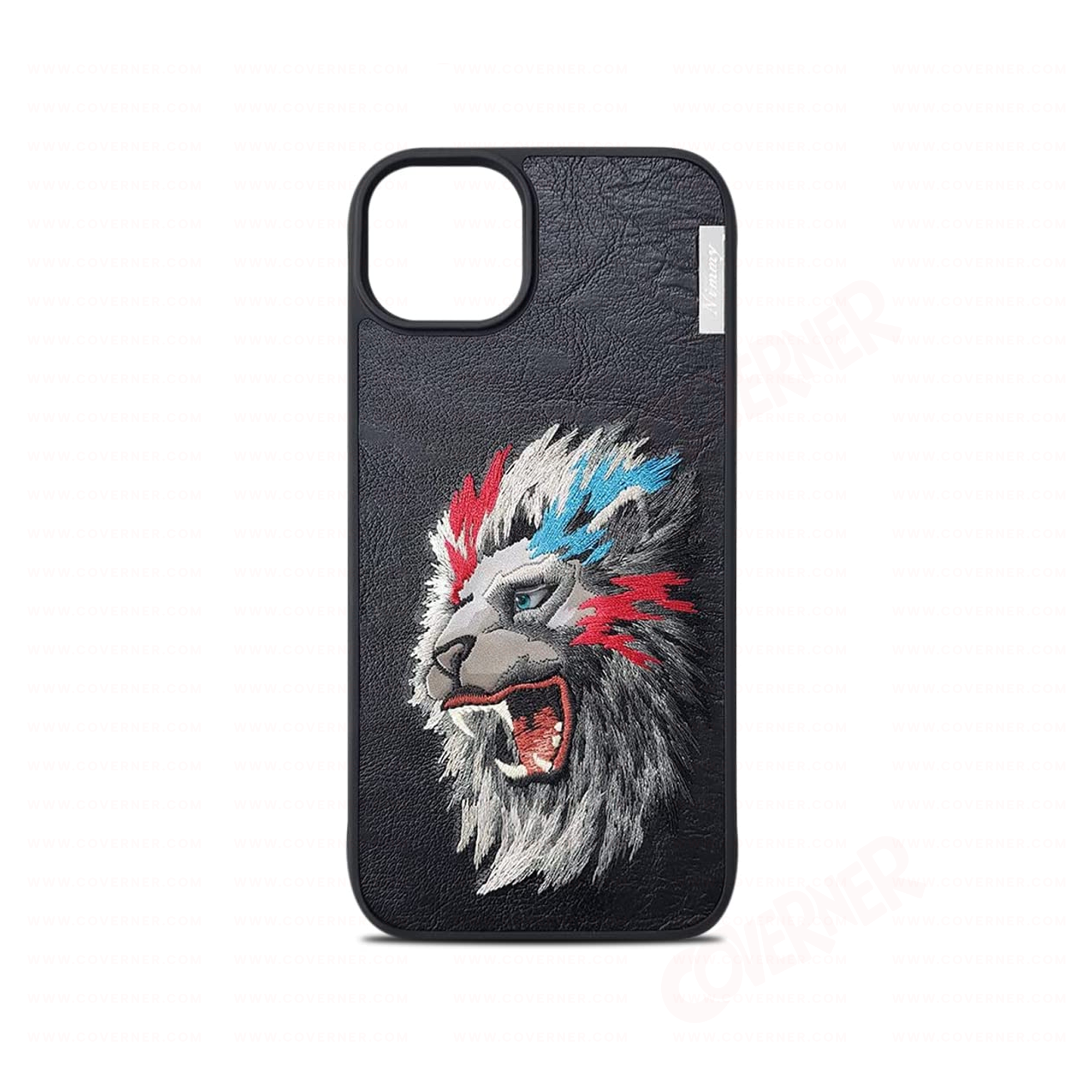 Nimmy Embroidery Leather Shockproof Case - Lion – Premium Anti-Skid Designer Case with 3D Stitching | By NIMMY DESIGN | Exclusive on Coverner India