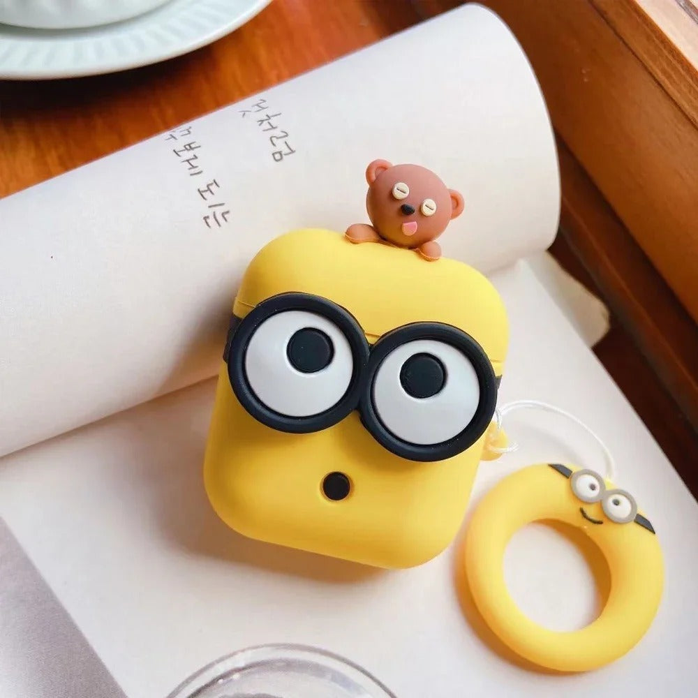 Minions Face Airpods Coverfor Apple AirPods Pro -Premium Silicone Case Cover